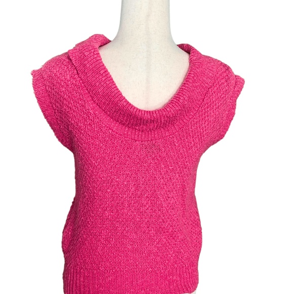 Vintage 80s Pink Short Sleeve Sweater – M - Picture 2 of 5